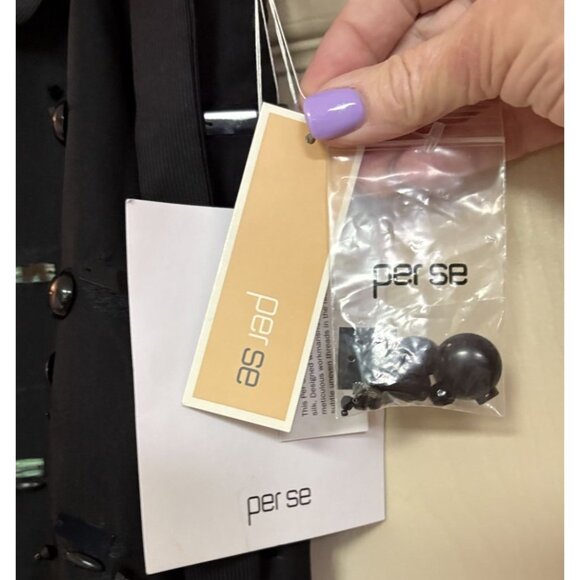 Per Se Evening Party Cocktail Formal Beaded Skirt Black Silk Sz 8 - Picture 3 of 6